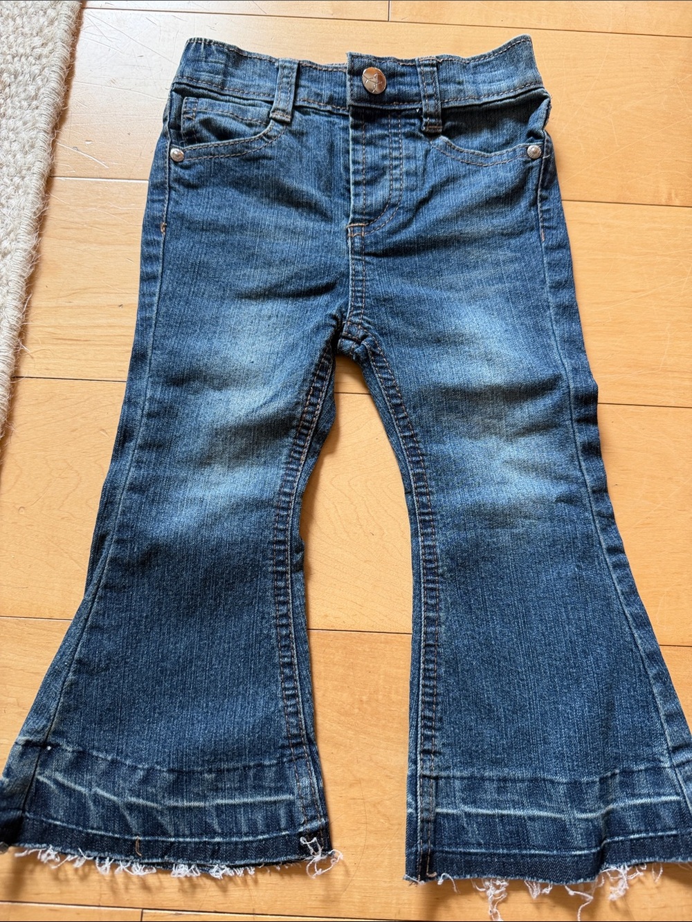 Jessica Simpson Kids Blue Flare Jeans with Frayed Hem